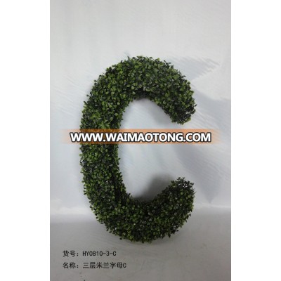 China manufacturer garden decoration artificial boxwood topiary alphabet